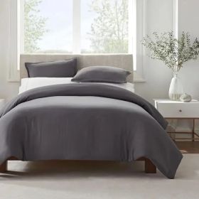 Serta Simply Clean Pleated Duvet Cover Twin (Option: grey)