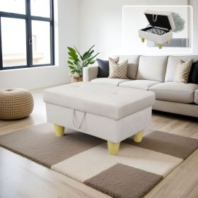 Pickup Only--66.5  White Flannel 3-Piece Living Room Sofa Set (Option: O)