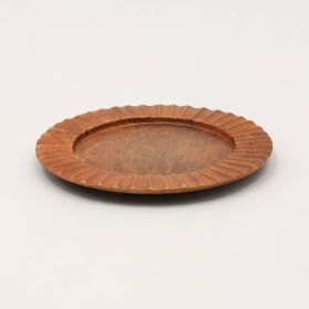 Handcrafted 13  Wood Brown Charger Plate Wooden Dinning Placemat Artisan Wood Tableware (Option: Brown)