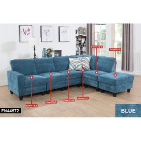 Self-pickup Only---Blue Lint 6-Piece Couch Living Room Sofa Set (Option: 6pcs)