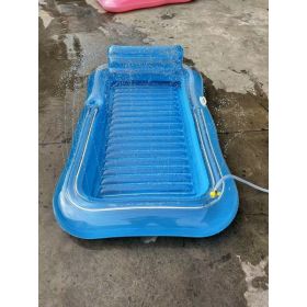 Inflatable Maple Leaf Floating Bed Swimming Ring Backrest Float Raft (Option: Translucent Blue Spray Pond-214x145cm)