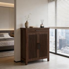 Freestanding Storage Cabinet,Shoe Cabinet,Shoe Rack Organizer (Option: Dark Walnut)