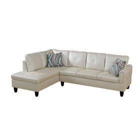 Pickup Only--Pearl White Faux Leather 3-Piece Living Room Sofa Set (Option: F09729A2PCS  S.C)