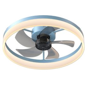 Ceiling Fans With Lights Dimmable LED Embedded Installation Of Thin Modern Ceiling Fans,Blue (Option: Default)