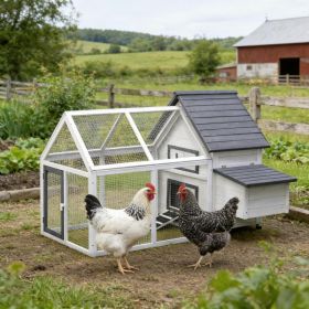 Chicken Coop Wooden,Hen House (Option: GreyWhite)