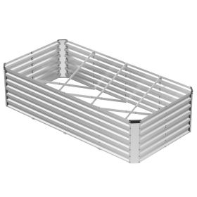 Galvanized Raised Garden Bed, Easy-to-assemble Outdoor Metal Planting Box, Rust-resistant Steel Vegetable, Flower And Herb Planting Bed (Option: 8x4x2ft  1p)