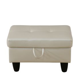 Pickup Only--Pearl White Faux Leather 3-Piece Living Room Sofa Set (Option: F09729.O)