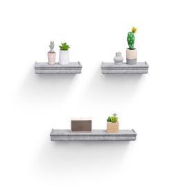 Floating Shelves  23.6 Wall Mounted Wood Shelves For Bathroom, Bedroom, Living Room, Kitchen, Hanging Shelf For Books Storage Decor With Invisible Bra (Option: Gray)