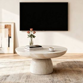 Mushroom Coffee Table Enhances Leisure Time Perfect For Evening Relaxation & Stylish Use (Option: Beige  White)