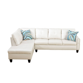 Only Self Pickup--White Faux Leather Synthetic Leather 3-Piece Sofa Set (Option: F09914A   2PCS  S.C)