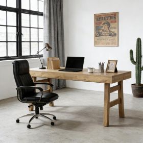 Writing Table,Executive Desk,Office Desk Only Table (Option: Brown)