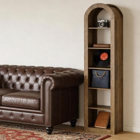 Open Bookcase,Arched Display Shelf (Option: Brown)
