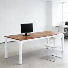 Rectangle Workspace Desk,Executive Desk,Computer Desk (Option: Brown White)