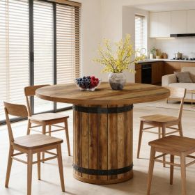 Round Coffee Table,Dining Table,Meeting Table (Option: Brown)