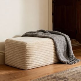 Plush Ottoman Upholstered Cloud Ottoman Comfortable Supportive Modular Sectional Couch For Living Room Beige (Option: Default)