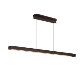 51-inch Walnut Wood Modern LED Pendant Light, Adjustable Hanging Light For Dining Room, Kitchen, Living Room  Sleek Walnut Color Finish (Option: Default)