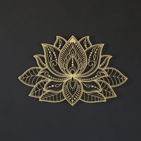 Radiant Lotus Mandala Metal Wall Art - Zen Bohemian Decor For Living Room (Option: Wrought iron decoration)