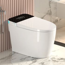 Smart Toilets With Heated Bidet Seat.Portable Toilet With Bidet Built.Intelligent Toilet Auto Open Close Seat. Bidet Toilet With Dryer And Warm W (Option: White)