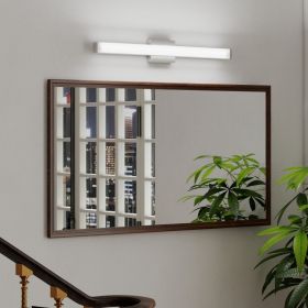 Bathroom Vanity Light Brushed Nickel Square LED 33inch 18W 6000K Cool White Light Wall Bar Lighting Fixtures Over Mirror (Option: Default)