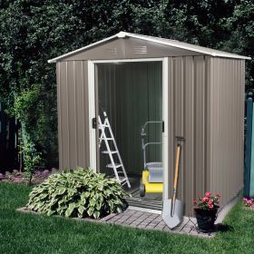 6ft X 5ft Outdoor Metal Storage Shed Gray (Option: grey)
