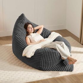 Ergonomic Striped Bean Bag Chair For Full-Body Relaxation And Cozy Home Lounging (Option: Dark grey)