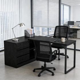 Reversible Corner Office Desk,L-Shaped Computer Desk,Executive Desk (Option: Black)