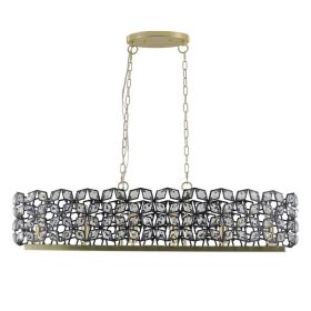 39  Contemporary Crystal And BlackGold Pendant Chandelier -Geometric Modern Light Fixture For Dining Room, Kitchen, Or Living Room  Bulb Not Incl (Option: Default)