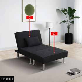 Pickup Only--Black Sackcloth 2-Piece Living Room Sofabed (Option: 2PCS  CO)