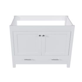 42'' Bathroom Vanity Without Sink ,Multi-functional Bathroom Cabinet With Doors And Drawer, Solid Frame And MDF Board Only Base (Option: White)