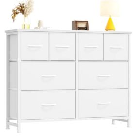 A Spacious Storage Rack With 8 Fabric Drawers Suitable For A Cloakroom, A TV Cabinet With A Wooden Tabletop And Frame (Option: White)