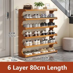 Layer Practical Storage Rack, Shoe Rack, Space-saving Design, Multi-layer Independent Storage Rack, Wood Grain Finish, Easy To Assemble, Self-sup (Option: 6th floor)