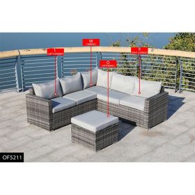 Pickup Only --51  Grey Polyethylene And Iron 4-Piece Outdoor Group Seat (Option: 4pcs)