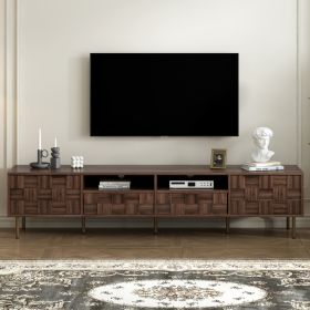 Mid Century TV Stand With 2 Drawers, Media Console Table For TVs Up To 85'', Entertainment Center With Storage For Living Room, Bedroom, Home The (Option: Dark Brown)