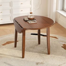 Extendable Round Dining Table For 2 -4 People, Folding Wood Dining Table With Adjustable Size, Space-Saving Design For Small Apartments And Dinin (Option: Brown)