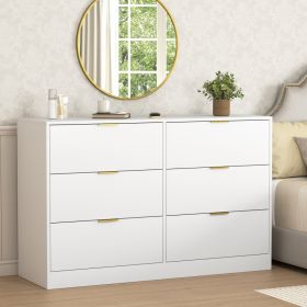 Simply Modern 6-Drawer Dresser, Chest Of Drawers For Bedroom, Living Room, Hallway, And Entryway - Large Storage Cabinet White (Option: White)