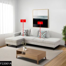 Self Pickup Only--Grey White Lint 2-Piece Couch Living Room Sofa Set (Option: 2pcs)