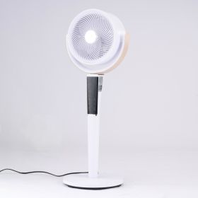 Silent Upright Fan, 15-speed Floor-standing Fan, With Touch Control And LED Lights (Option: White)