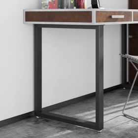 Metal Table Legs 28''x 24'' Heavy-Duty Desk Legs Industrial Furniture Legs For Dinning Table, Computer Table, Office Table 2Pcs-Black (Option: Black)