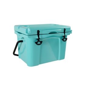 25QT Portable Cooler, Insulated Hard Cooler With Bottle Opener, Cup Holder, Forming Ruler, Travel, Beach, Camping, Fishing (Option: Turquoise)