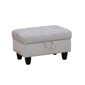 Self-pickup Only--Grey White Flannel 3-Piece Sofa Living Room Sofa Set (Option: F09913  O)