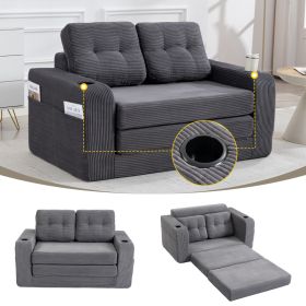 Convertible Sofa Bed,Expandable Double Sofa Bed, 2 In 1 Convertible Sofa Bed, Fold Out Floor Couch With Pillows For Living Room Bedroom Lounge (Option: Gray)