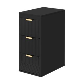 Wall Mounted Floating Cabinet, 12inch Side Cabinet With Drawers, Mutifunctional Cabinet For Bathroom, Living Room Bathroom Vanity Not Included (Option: Black)
