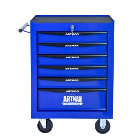 Rolling Metal Tool Chest With 6 Drawers, 20 6-Drawer Tool Chest Cabinet With Ball Bearing Drawer Slides, Steel Tool Storage Box Organizer -BLACK& (Option: BlackBlue)