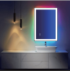 This tempered glass bathroom mirror with anti-fog and anti-break features offers a rectangular frame for wall-mounted use. Featuring a metal frame wit