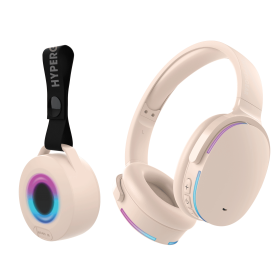 HyperGear Audio Essentials Headphones and Speaker Duo Beige (Color: Beige)