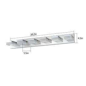 Modern 6-Light Chrome LED Vanity Mirror Light Fixture For Bathrooms And Makeup Tables (Option: Default)