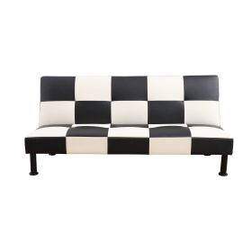 Pickup Only--Black&White Faux Leather Living Room Sofabed (Option: FB2103)