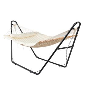 Hammock With Stand, Double-Barrel Hammock With Hammock Bed, Heavy Duty Adjustable Hammock Set For Outdoors, Patio, Yard, Garden, Beige (Option: defaulttitle)