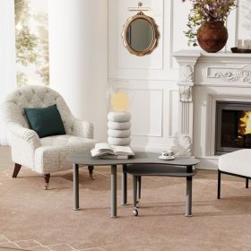 Contemporary Rotatable Cocktail Table With Solid Rubber Wood Legs, 360 Degree Rotating Coffee Table With Wood Grain Veneer Tabletop Grey Brown  W (Option: Dark Brown)