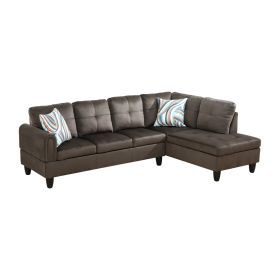 Only Self Pickup--Dark Brown Flannel 3-Piece Living Room Sofa Set (Option: F09715B   2PCS  S.C)